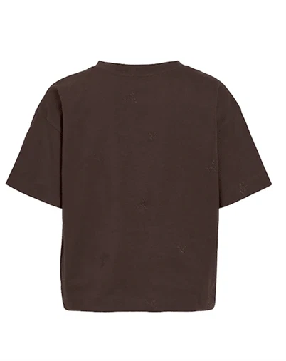 Vila - VIMonie Flower Emb T-shirt - Coffee Bean